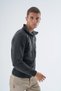Men's Anthracite Truck Collar Knitted Zipper Pocket Wool Knitwear Knitted Cardigan Trist-5331 - 2