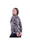 Navy Blue Brown Paisley Patterned Viscose Women's Shirt on Beige - 3