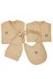 4-Piece Baby Body Set, Jumpsuit+Zibın+Hat+Bib, 100% Organic Cotton Baby Gift Set, Newborn Set - 3