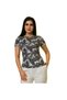 White on Gray Pink Leaf Crew Neck Women's T-Shirt T-shirt - 4