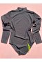 Cotton Lycra Turtleneck Long Sleeve 2-Piece Black and White Women's Clasp Body - Undershirt - 2