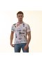 Colorful Pencil Style Print Design on White Crew Neck Men's T-Shirt Cotton Combed Cotton T-shirt - 3