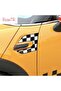 Mini Cooper F55 F56 Right And Left Side Signal Surround 3d Covering Sticker Black/white Checkered