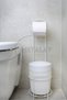 WHITE Round Bucket WC Paper Holder