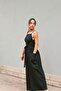 Black Linen Free Size Venus Dress - 4