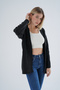 Women's Black Oversize Pom-Pom Braided Long Wool Blend Knitwear Knitted Cardigan Trist-6165 - 3