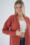 Women's Tile Oversize Pon Pon Knitted Long Wool Blend Knitwear Knitted Cardigan Trist-6165 - 7