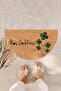 Welcome Oval Koko Door Mat with Green Clover
