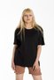 Women's Black Basic Crew Neck Oversize Cotton T-shirt