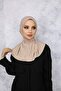Practical Jacquard Leopard Patterned Sandy Hijab with Snap Fasteners - for Daily Use, Sea, Pool