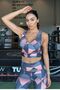 Women's Sports Bra V-Neck Geometry Pattern - 2