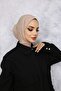 Practical Jacquard Leopard Patterned Sandy Hijab with Snap Fasteners - for Daily Use, Sea, Pool - 3