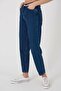 Lily Ramrod Dark Blue Lycra Mom Fit Zipper Jean Pants