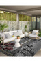 Mira Black Gray Tones Modern Decorative Carpet with Flower Detail Mira5509 - 3