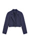 Navy Blue Regular Crop Striped Woven Blazer Jacket Twoss23Bc00029 - 6