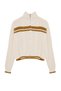 Stone Crop Color Block Stand Collar Knitwear Cardigan Twoaw24Hi00238 - 6