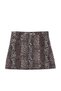 Brown Animal Print Denim Large Size Skirt - 6