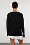 Soft Textured Black Knitwear Sweater - Stone Embroidered TWOAW25KZ00147 - 5