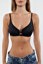 Black Micro Gather Detailed Unpadded Underwireless Covered T-Shirt Bra Knitted Bra Thmaw25Su00004 - 3