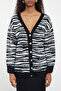 Siyah Yumuşak Dokulu Zebra  Desenli Triko Hırka TWOAW25HI00239 - 3