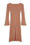 Camel Midi Knitwear Basic Sleeve Detail Dress Twoaw24El00117 - 7