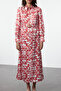 Ecru Floral Pattern - Woven Fabric Dress TCTSS24EB00256 - 4