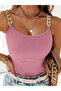 Chain Strap Zero Sleeve Camisole Bodycon Women's Blouse