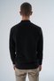 Black Men's 100% Cotton Zippered Stand Collar Knitwear Sweater Trist-1191 - 6