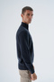 Navy Blue Men's 100% Cotton Zippered Stand Collar Knitwear Sweater Trist-1191 - 3