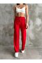 Women's Red Elastic Waist Palazzo Pants - 2