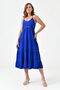 Cobalt Blue Midi Dress - V-Neck, Guipure and Guiped, Adjustable Strap, Aerobin Fabric 10750 - 7