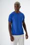 Men's Crew Neck Sporty Short Sleeve Thin Fine Knit t-shirt Navy 24s268 - 4