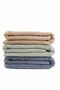 Wave 100% Cotton Hand, Face, Guest Towel 3 Pieces Size 70x140 cm Set Green-Indigo-Beige - 3