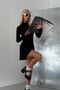Long Sleeve A-Line Black Dress 23W25026