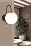 Black Cane White Glop Glass Downward Facing Modern Sconce