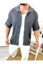 Italian Collar Oversize Shirt - Anti-Sweat Mesh, Loose Cut - 3