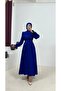 Belt Detailed Crepe Fabric Hijab Dress-sake - 4