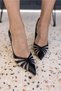 DATRA WOMEN'S BLACK STILETTO HEEL SHOES - 8