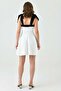 Atlas Fabric Strapless Neck Straps Tie Flared Cut White Mini Dress 245 - 3