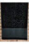 منشفة سارا مخيطة باللون الأسود مقاس 50x90 - أسود - 3