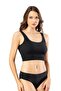 Women's 3-Piece Corded Fabric Thick Straps with Removable Pads Blouse-Half Undershirt (Plum-Black-Stone Grey) - 6