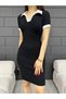 Women's Polo Collar Dress - Fitted Model Sitting on the Body - 5