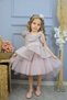 One-shoulder Double-layered Flower Detailed Girl's Evening Dress - Flounced and Glittery