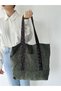 Design Velvet Tote Bag Shopping Bag Women Khaki - 6