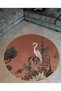 Mira Round Stork Detailed Decorative Carpet Mirayuvarlak5338