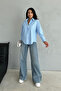 Blue Pinstripe Basic Shirt - 4
