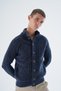 Men's Navy Blue Stand Collar Buttoned Execution Hair Braided Pocket Wool Knitwear Knitted Cardigan Trıst-5326 - 6