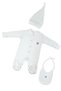 3-Piece Baby Body Set, Jumpsuit+Hat+Bib, 100% Organic Cotton Baby Gift Set, Newborn Set
