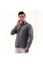 Gray Black Striped Herringbone Wool Winter Western Slim Fit Shirt with Pocket Detail - 2