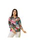 Multicolored Digital Printing Women's Shirt on White - 2